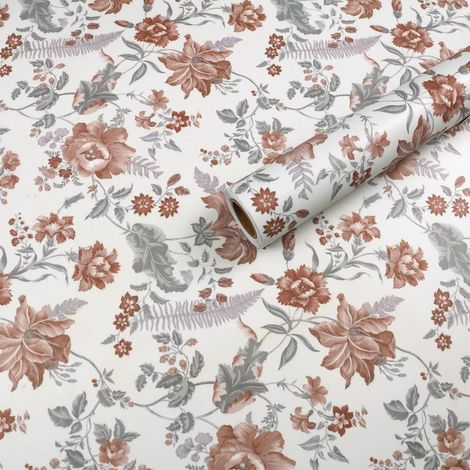 Pellicola Mobili Pareti Vintage Bianca Fiori 40x300cm (1/5)