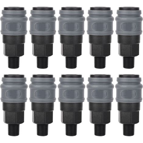 Raccord rapide pneumatique SM C type auto-bloquant, connecteur tuyau d'air en acier et plastique, filetage G1/4", 20 pièces, accessoire de fixation pour compresseur (1/5)