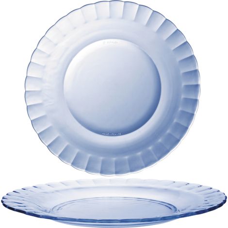 Lot de 6 assiettes plates 23 cm – Verre trempé Duralex bleu marine – Résistantes aux chocs thermiques – Fabrication française – Bigbuy (1/3)