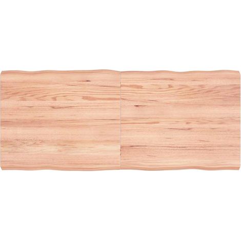 Tischplatte 140x60x(2-6) cm Massivholz Behandelt Baumkante