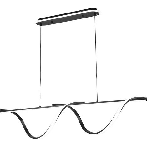 Colgante House Negro 125w 3000-4000-6000k 5694lm  C/luz Ambiente Remoto Y Reg.intensidad Regx110x15cm