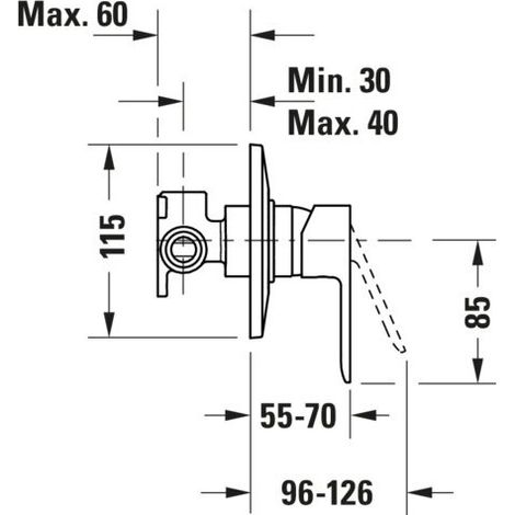 Duravit D-Code Mitigeur monocommandé encastré, rosace ronde, (1/2)