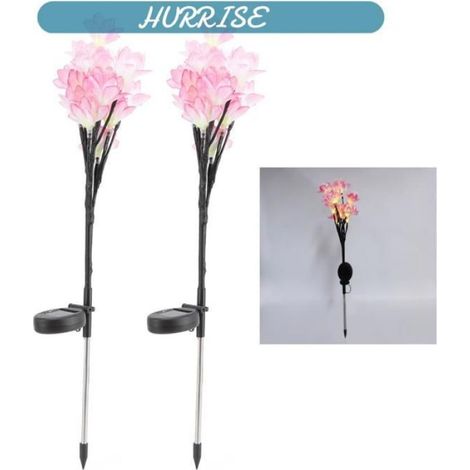 Luminaire Solaire Fleuri - IP65 Étanche - 2 Modes Éclairage Constant et Clignotant - Pour Jardin Piscine Extérieur - 2 Pièces (1/5)