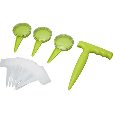 Samenspender, verstellbar mit 5 Einstellmöglichkeiten, Hand-Sägerät-Set für den Garten, fluoreszierend grün (1/5)