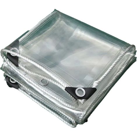 Bâche de protection transparente en PVC imperméable pour meubles de jardin, 2 m x 1,5 m, résistante au froid, à la pluie et au gel. (1/4)