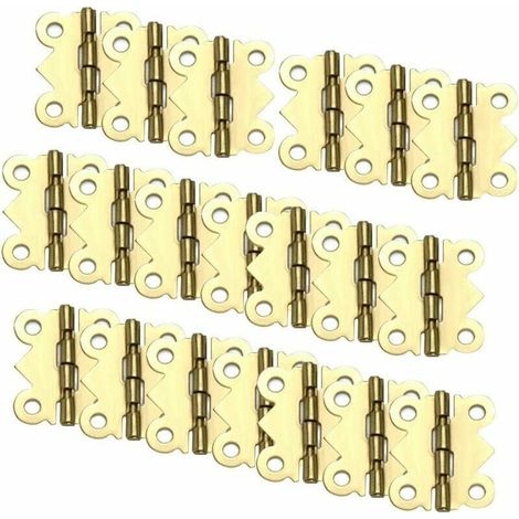 Jiajia AI, jaune 90 ° rétro mini mini charnière papillon, 20 pièces pour jardin, terrasse et extérieur (1/3)