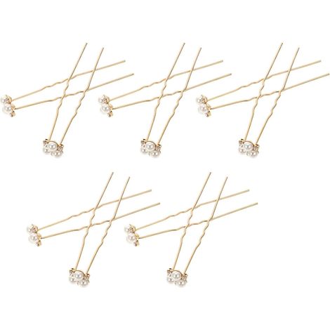 10 Pièces Épingle à Cheveux Cristal Mariage Rose Doré Hs-j3281rg (1/5)