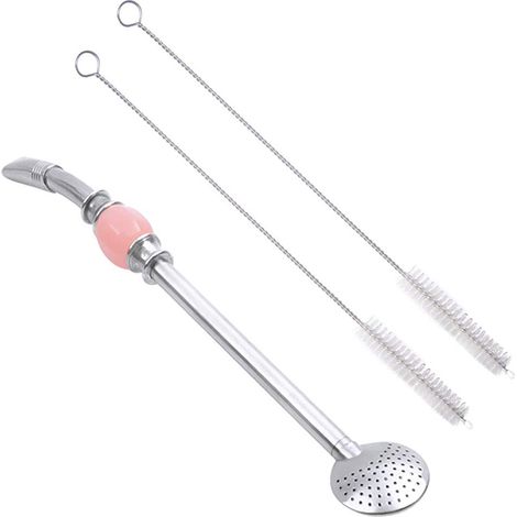 Stilvoller Mate-Tee-Strohhalm aus Edelstahl mit herausnehmbarem, löffelförmigem Filter für einfache Reinigung. Umweltfreundliches Design, ideal für Hausbars, Cafés und Hotels.