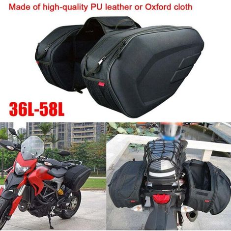 Sacoches Latérales Moto Universelles 36-58L avec Housse Imperméable, Organisateur de Rangement Arrière pour Cyclisme