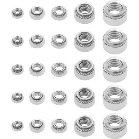 50pcs Écrous à Sertir Automatiques 304 Écrou à Rivets en Acier Inoxydable de Fixation écrou de Fixation à Auto-serrage Moleté pour Produits Électriques de Machines M3 M4 M5 M6 M8 (1/5)