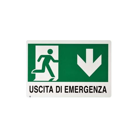CARTELLO USCITA DI EMERGENZA- - cm.30x20h. - 10 pezzi