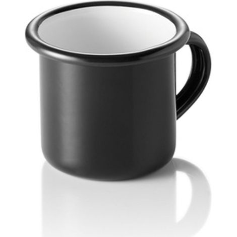 Mug GRACE avec anse, Ø 7 cm, 100 ml, émail, blanc/noir