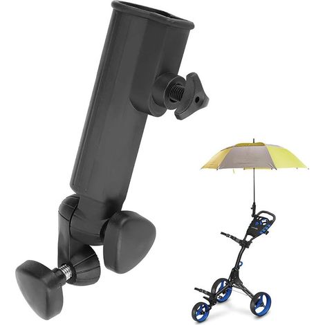 1 - Golfschirmhalter - Verstellbarer Schirmständer - Robuste Nylonbefestigung für Trolley und Kinderwagen - Schwarz - 23 x 10 cm (1/5)