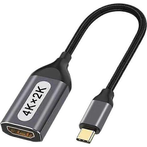 Adaptateur compatible USB-C vers HDMI, projection 4K 60 Hz, les ordinateurs portables/téléphones peuvent être connectés directement au moniteur, branchez et c'est prêt. (1/5)