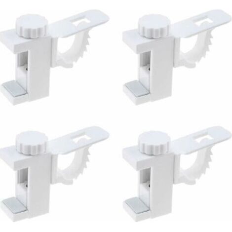 4 Pièces Support de Support de Pince Porte-rideaux,Support De Support De Pince Porte-Rideaux, Barre Transversale Réglable Tringle à Rideaux Stockage De Serviette Crochet pour Organisateur (1/4)