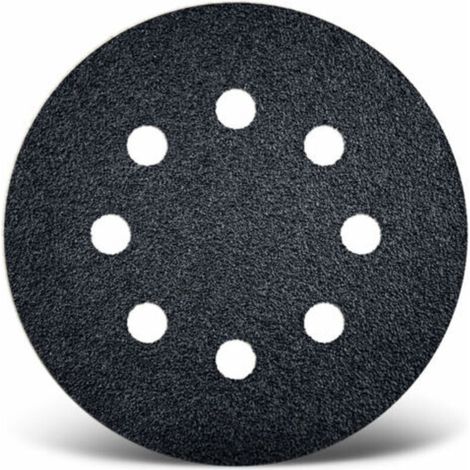 Schwarze Klett-Schleifscheiben, 125 mm, 8 Löcher, für Exzenterschleifer, Siliziumkarbid (100er-Pack) G60