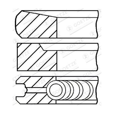 Jeu de segments de pistons GOETZE ENGINE 08-431700-00 KIA