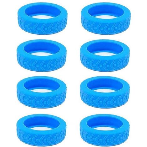 Set di 8 copriruota in silicone per valigie, silenziosi e antiscivolo, per ruote da 50-65 mm, colore arancione. (1/5)