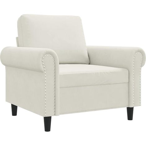 Fauteuil de relaxation,Fauteuil Crème 60 cm Velours CFW40220 (1/5)