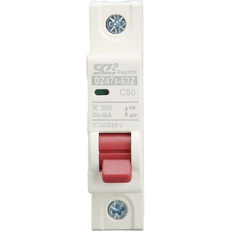 Disjoncteur monophasé CC, pouvoir de coupure de 6 kA, interrupteur de protection contre les surcharges, mini-disjoncteur de sécurité 5