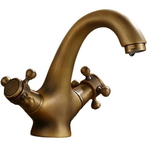 Mitigeur pour vasque, laiton/bronze, 2 poignées, pour vasque (1/5)