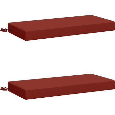 Coussins de banc 2 pièces SOEST 2 pc 100 % polyester Rouge vidaXL