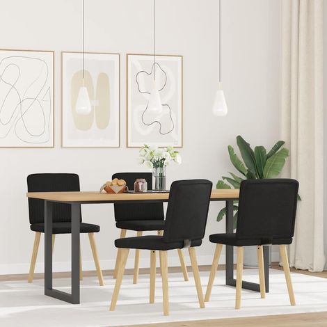 Esszimmerstühle 4 Stk. Schwarz Stoff (1/5)