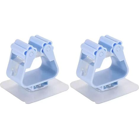 2 Pièces Support Balai Mural, Autocollant Plastique Gris, Pour Cuisine Salle De Bain Jardin