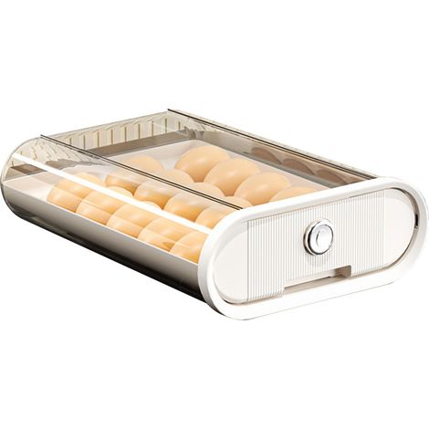 Egg Container Drawer Type Plastic Egg Tray Storage Box For Refrigerator Fridge Kitchen Home White