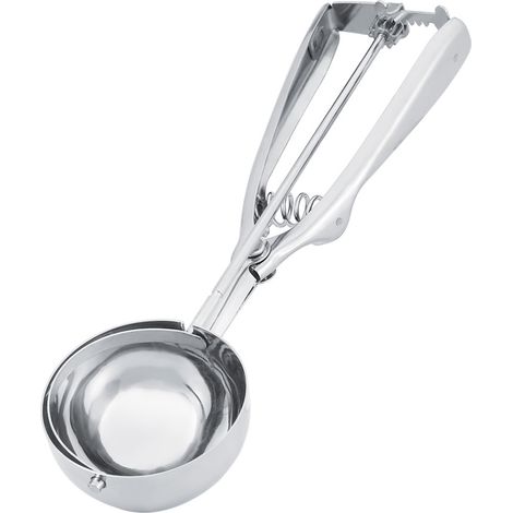 Cuillère à crème glacée en acier inoxydable, cuillère à biscuits, gchette de cuillère à glace (6 cm de diamètre) (1/5)