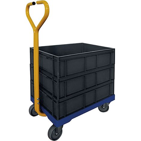 Platte mit 4 Lenkrollen und Stahldeichsel - Tragfähigkeit 250 kg - PD250C