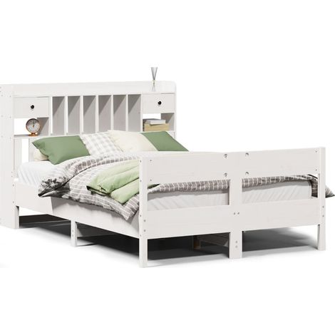 Maison Exclusive - Letto Libreria senza Materasso Bianco 140x190 cm Legno di Pino