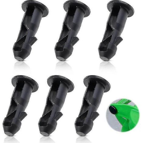 6 paires de goupilles de charnière pour couvercle de poubelle à roulettes, 67 mm x 31 mm, en plastique noir, compatibles avec les poubelles à roulettes ménagères de 240 litres. (1/5)