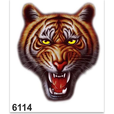Adesivo Sticker Tigre Fauci, 10 x 12 cm (1/4)