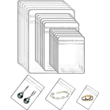 120 sachets à bijoux transparents en plastique, refermables et autobloquants. (1/5)