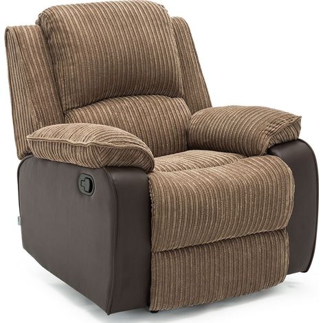 POSTANA BROWN FABRIC RECLINER ARMCHAIR