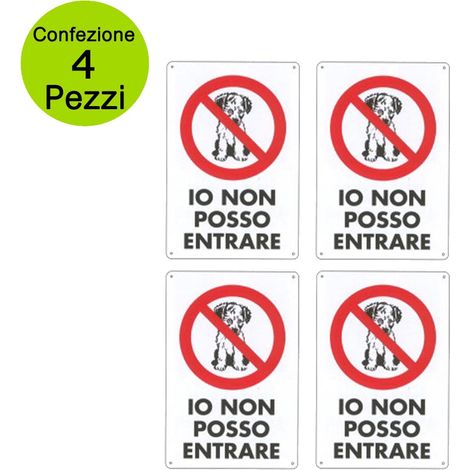 Cartello divieto accesso per cani multipack da 4 pz