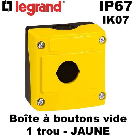 boitier vide 1 trou couvercle jaune - legrand osmoz