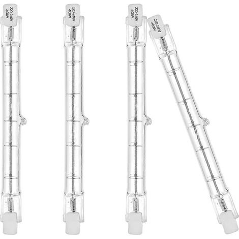 Ampoules halogènes Eco R7s 118 mm 400 W 230 V 5200 lm Blanc chaud 2700 K Culot J pour éclairage de travail, de sécurité, d'aménagement paysager et d'éclairage public (lot de 4) Cisea (1/4)