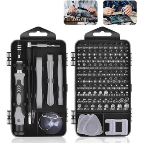 115-teiliges magnetisches Präzisionsschraubendreher-Set, Reparaturset mit hochfesten Werkzeugen, multifunktionales Set für die Elektronikwartung (1/5)
