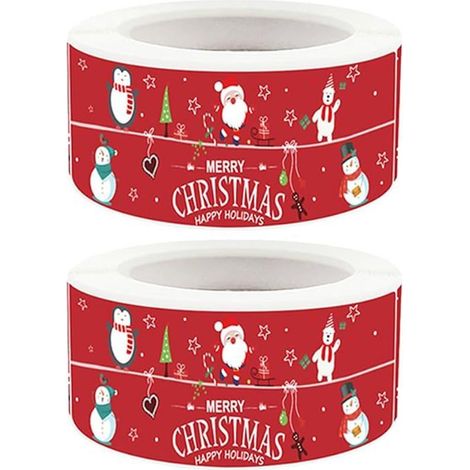 Lot de 120 autocollants de Noël, étiquettes décoratives carrées, autocollantes, pour emballages, lettres et cadeaux (1/5)