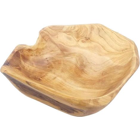 En bois fruits salade service bol main carved root bols 15 19 cm (1/5)