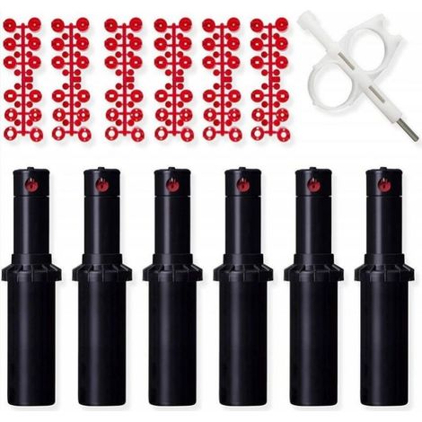 6 Stück Versenkregner Hunter PGP ADJ 3/4'' Reichweite 6,4 bis 15,8 m + Sprinkler-Einstellschlüssel