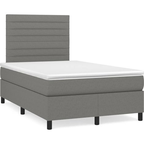 Boxspringbett mit Matratze Dunkelgrau 120x190 cm Stoff