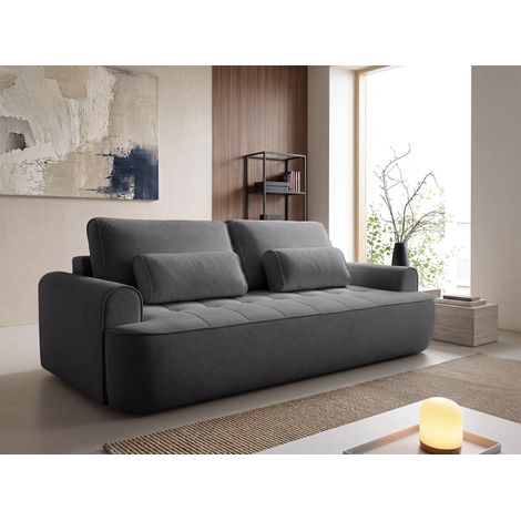 Sofa 3-Sitzer mit Schlaffunktion HUNTER in Stoff Soft Graphit (1/5)