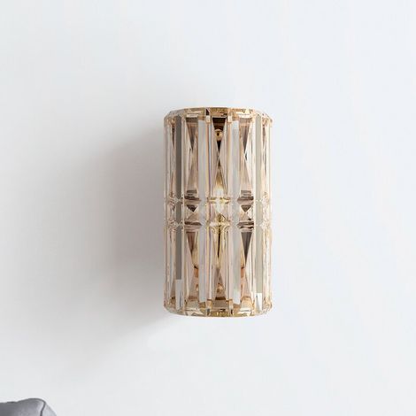[NEUWERTIG] B-Ware Maytoni Wandleuchte Wandlampe Facet Glas Metall E14 H25cm gold transparent (1/2)