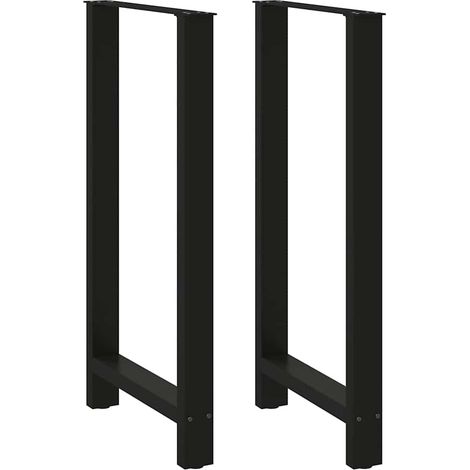 Bartischbeine Schwarz 2 Stk. 60x(110-111) cm Stahl