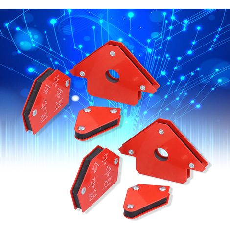 Set mit 6 perforierten dreieckigen Schweißmarkierern mit magnetischen Winkelbefestigungswerkzeugen (1/5)