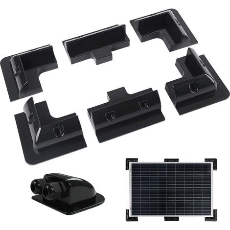 Soporte de montaje de panel solar ABS, 7 piezas, kit de protección de esquina con glándula de entrada de cable, uso en el techo del apartamento de la casa, parte superior del edificio, pared (1/5)