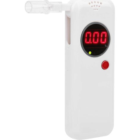 Éthylotest numérique avec écran LCD, appareil de test d'alcoolémie pour la conduite sous influence, avec embout buccal, blanc (1/5)